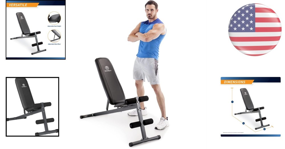 Compact Exercise Bench with Foam Roller Pads - 300 lbs Load, Home Gym Essential