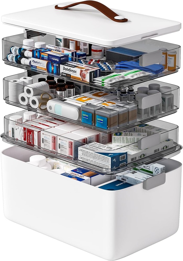 4-Tier Medicine Storage Box Cabinet