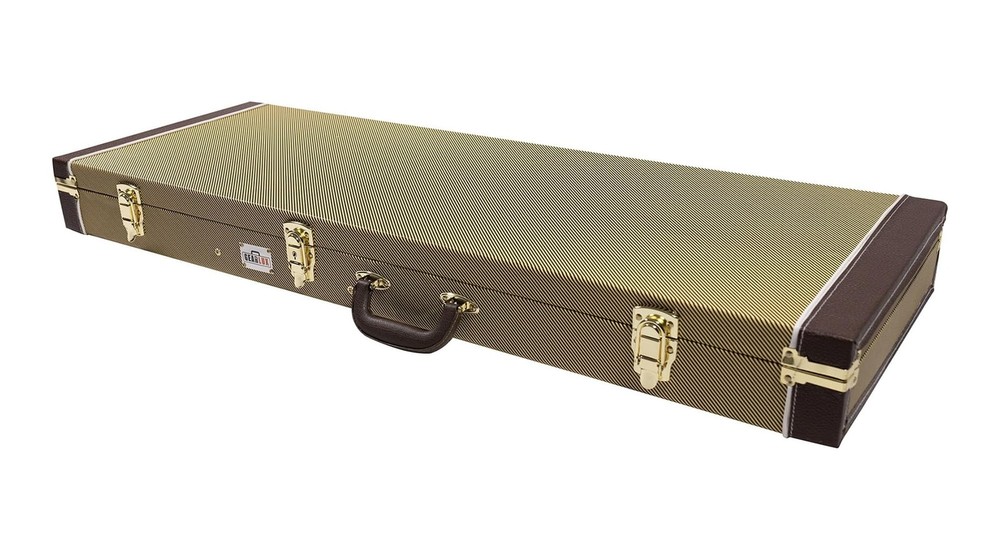 Gearlux Rectangular Electric Guitar Wooden Hard Case - Tweed