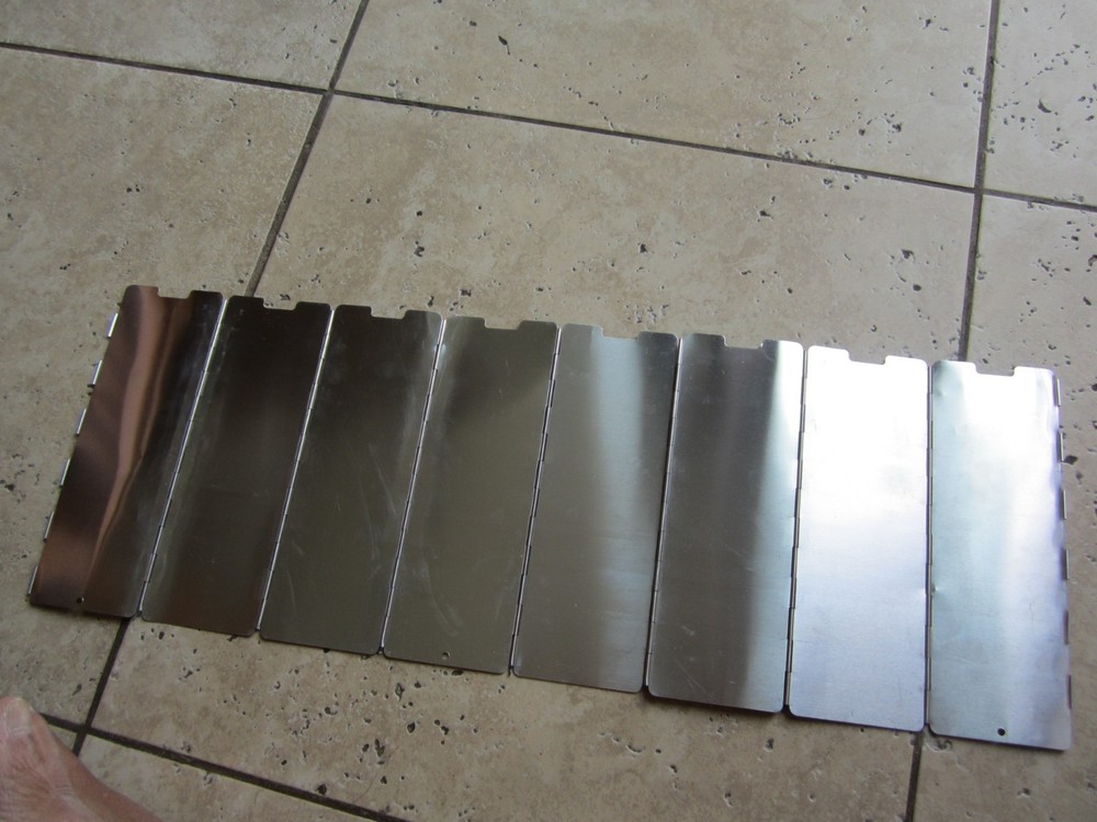 Aluminum folding stove windscreen for backpacking