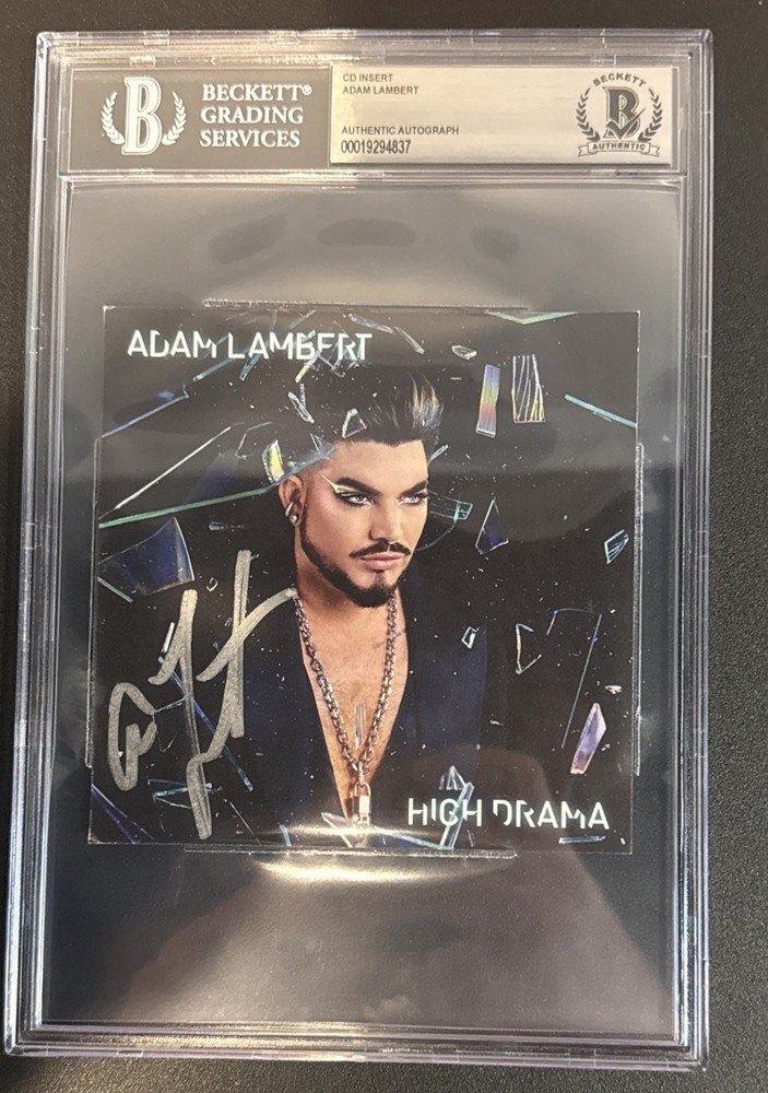 Adam Lambert SIGNED CD Insert “High Drama” - Beckett BAS Encased Slab