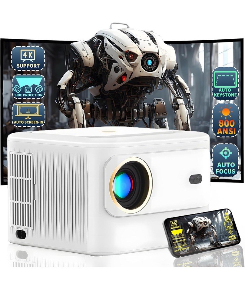 Hasatek 800 ANSI Bluetooth Projector, New