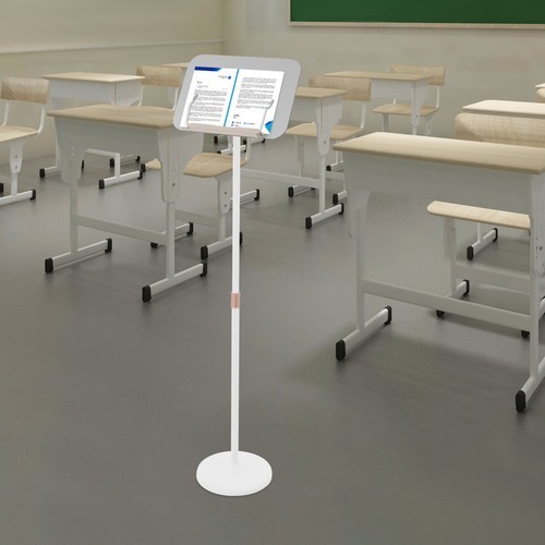 Adjustable Height Floor Lectern Podium Stand for Presentations and Laptops