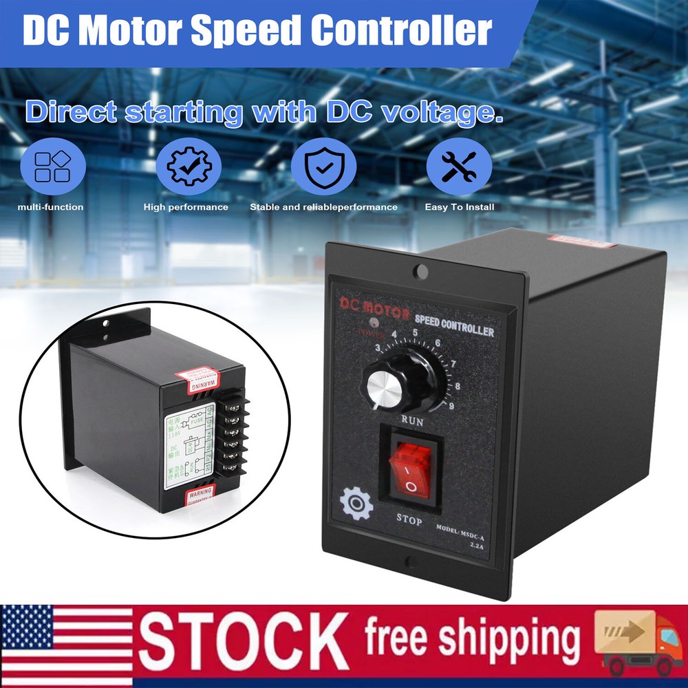 US 500W DC Motor Speed Controller AC 110V to DC 90V Forward Reversible Regulator