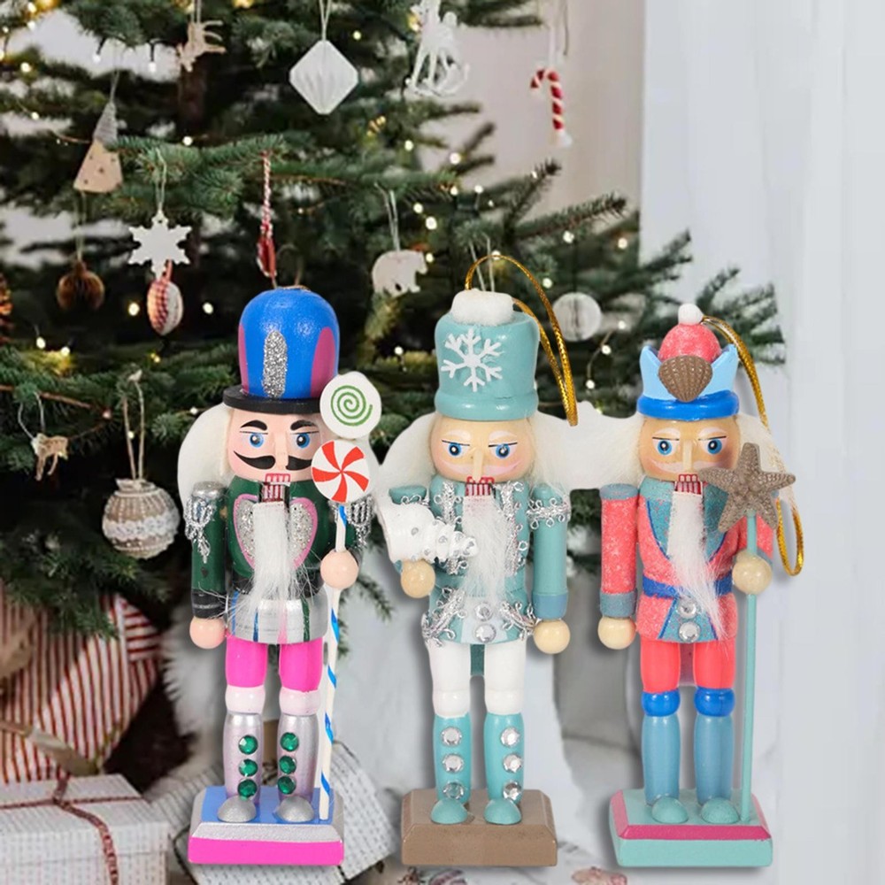 3x Christmas Nutcracker Ornaments Christmas Tree Decorations Desktop Crafts