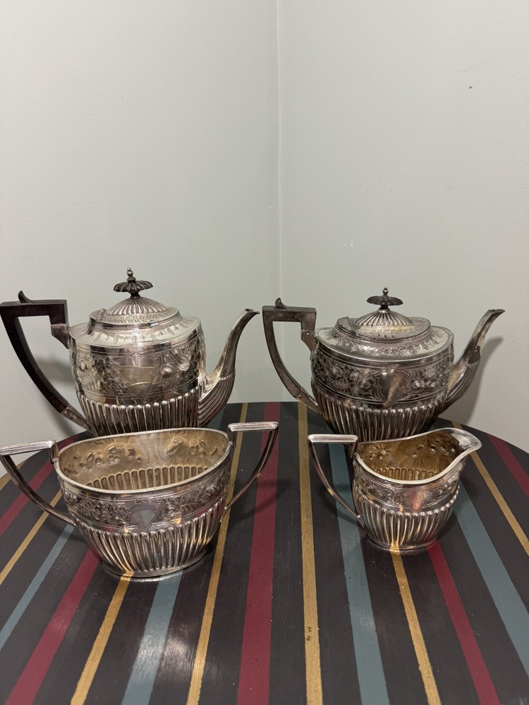Walker & Hall Sheffield EPNS Silver Plate 4pc Tea Set c.1900–1930