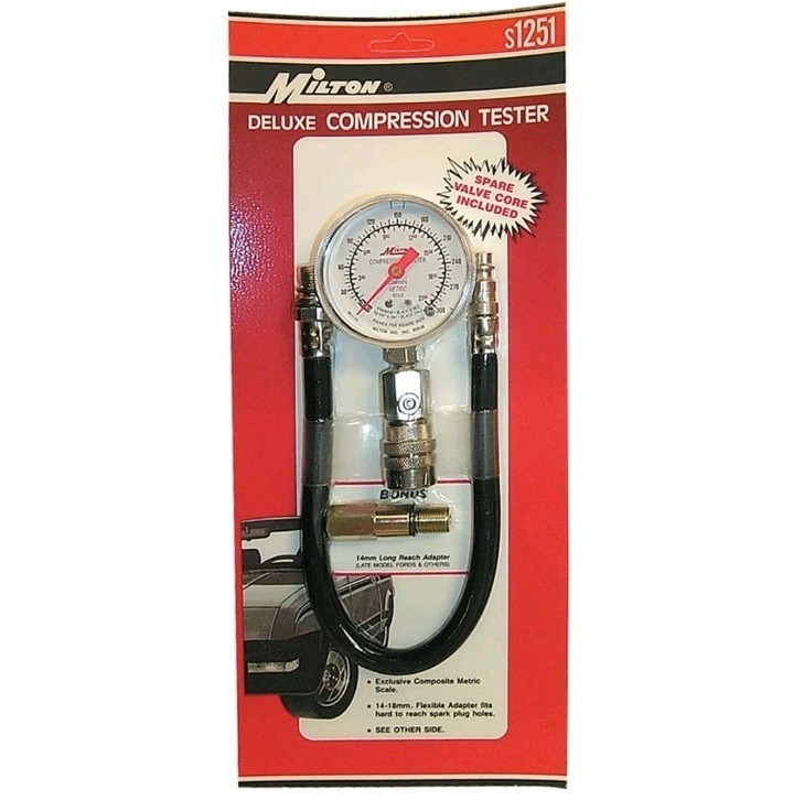 Milton - S-1251 Deluxe Compression Tester Engine Cylinder Pressure Gauge Tool