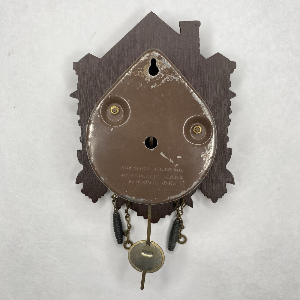 Vintage Lux Pendulette Clock Bobbing Bird w/Box & Paperwork - UNTESTED