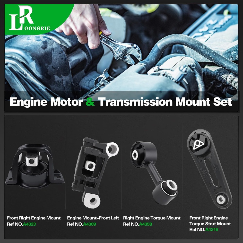 Engine Motor and Trans Mount Kit Compatible with NV200 2015-2018 City Express
