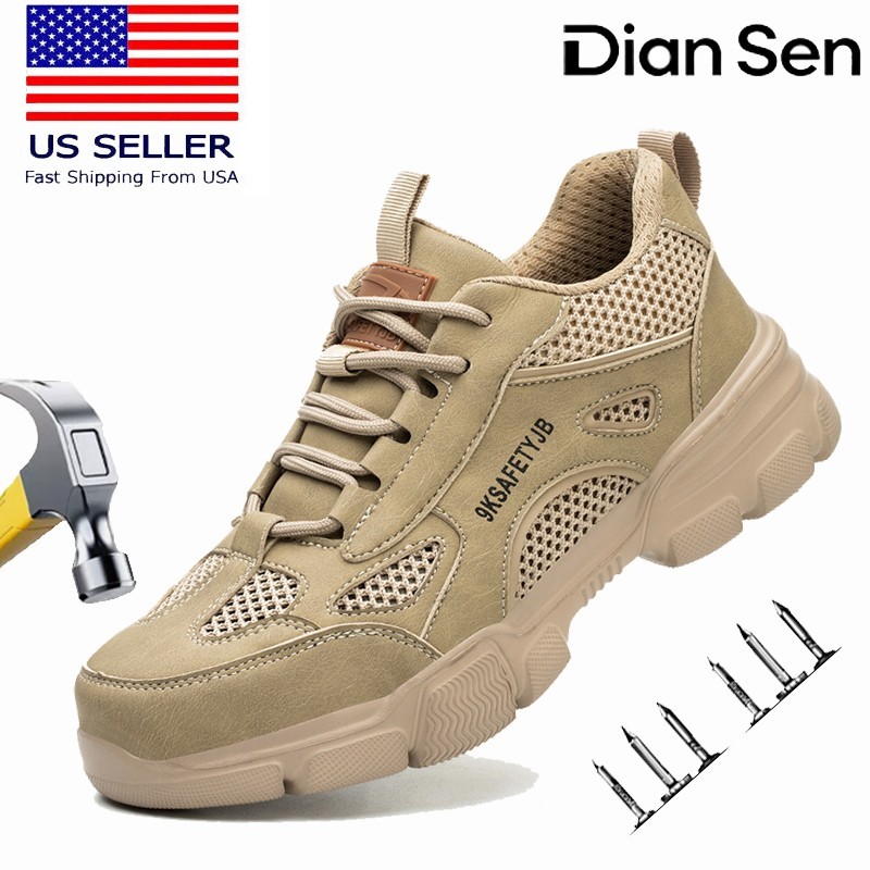 Men Work Boots Steel Toe Cap Lightweight Indestructible Sneakers with Anti-smash