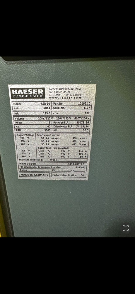 Kaeser ASD 30 Air Compressor Bundle