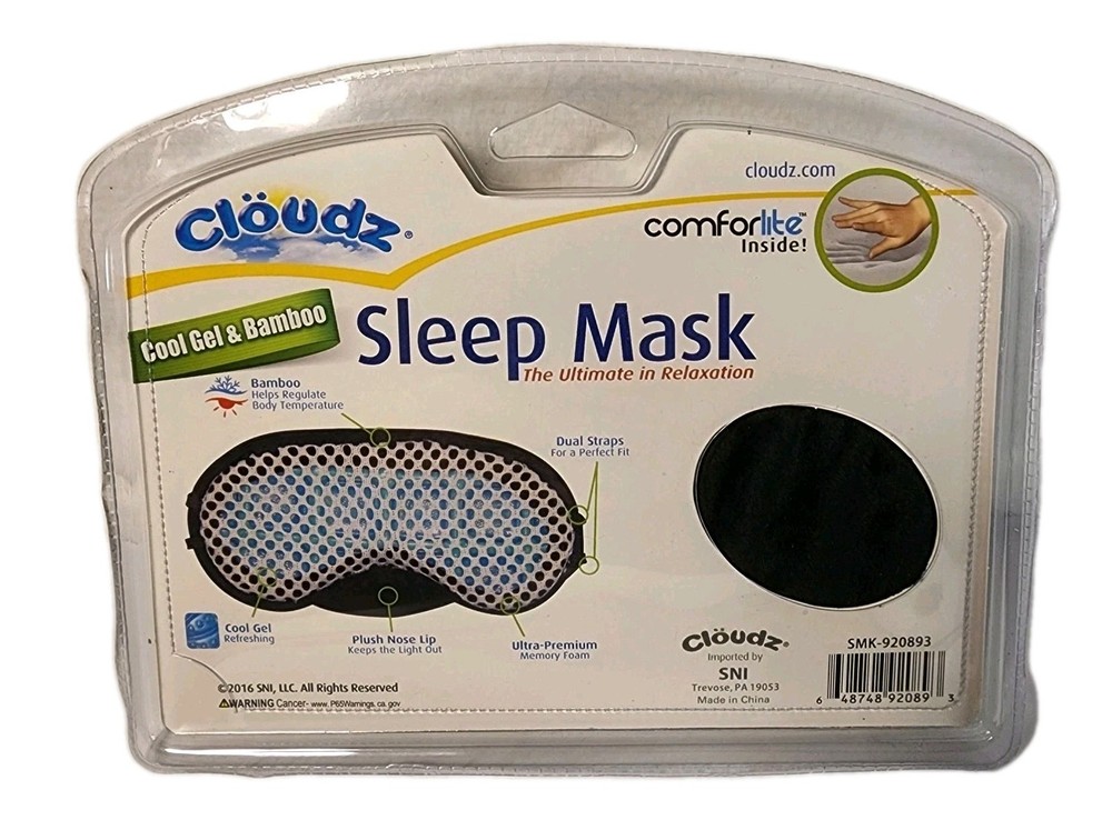 Light Blocking Sleep Mask Microbead Cool Gel Travel Bamboo Soft Cloudz