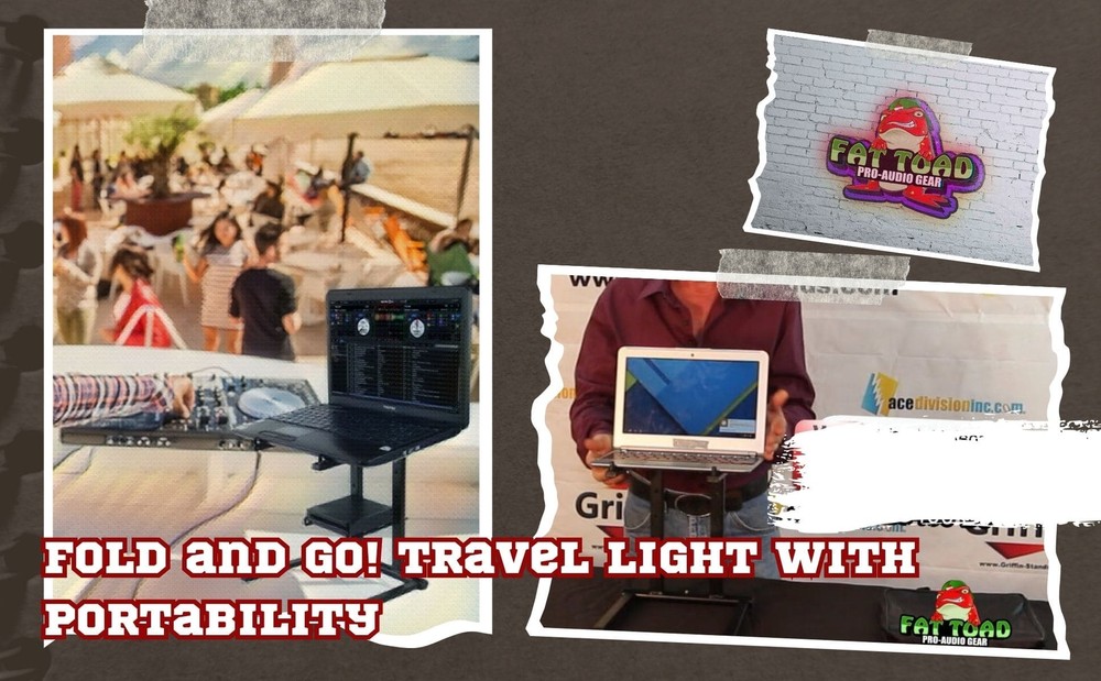 (2x BUNDLE) DJ Booth Laptop Stand by FAT TOAD | Sub-Tray Shelf Rack iPad Tablets