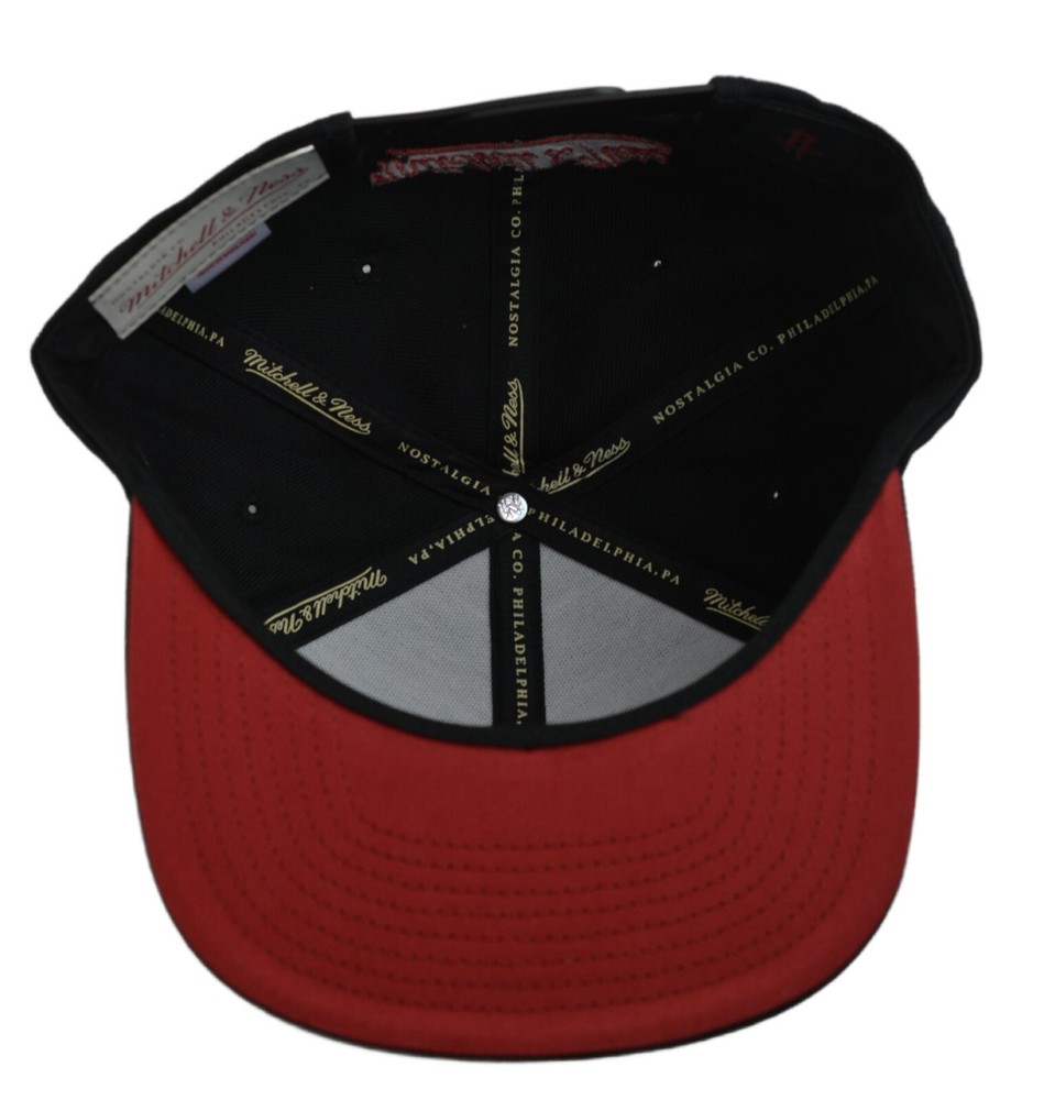 Houston Rockets NBA Foundation Script Mens Black Snapback Hat by Mitchell & Ness