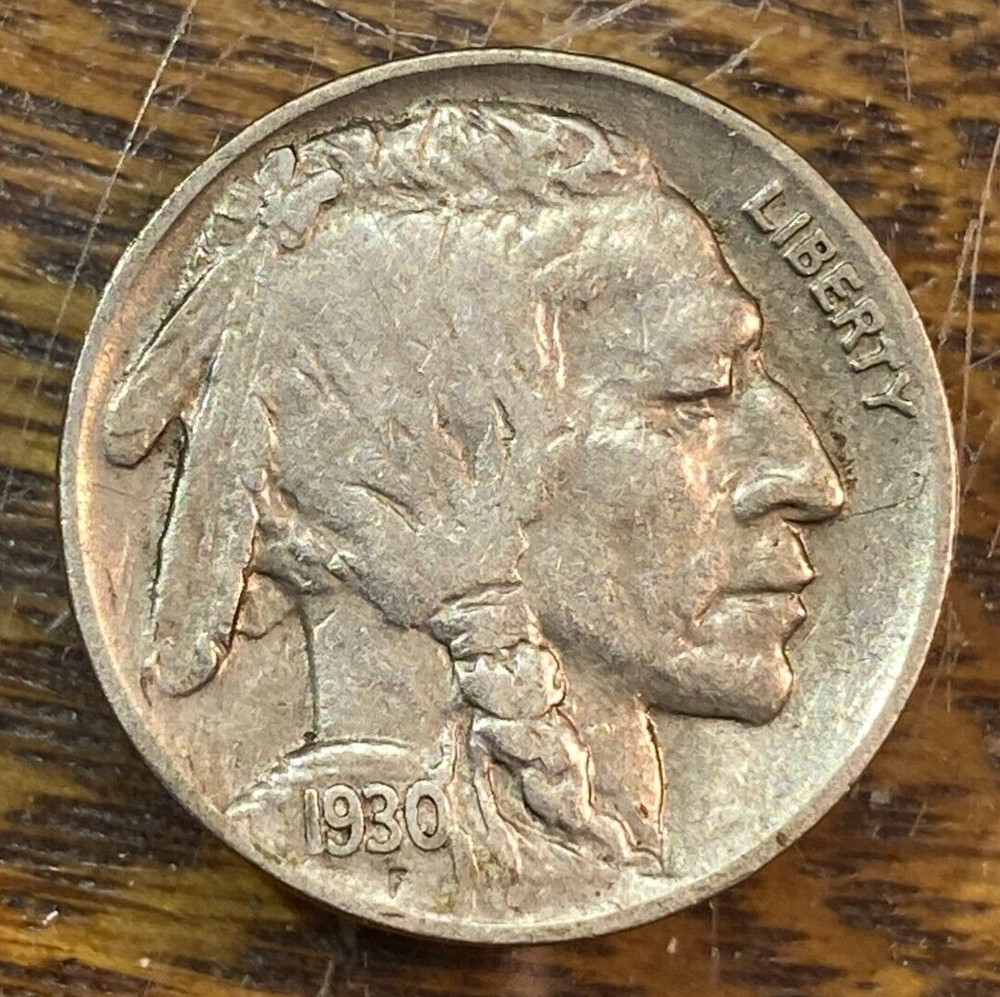 1930 Buffalo Nickel Nice Original XF CHRC