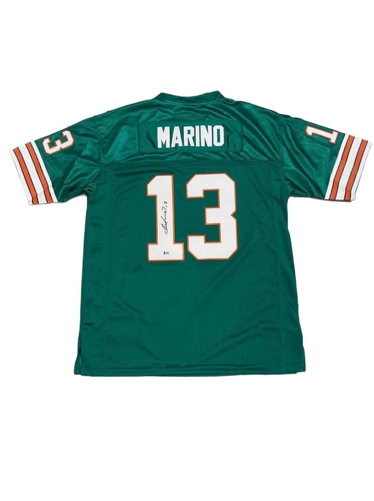 #13 Dan Marino Autographed Jersey Green Hand Signed BAS COA