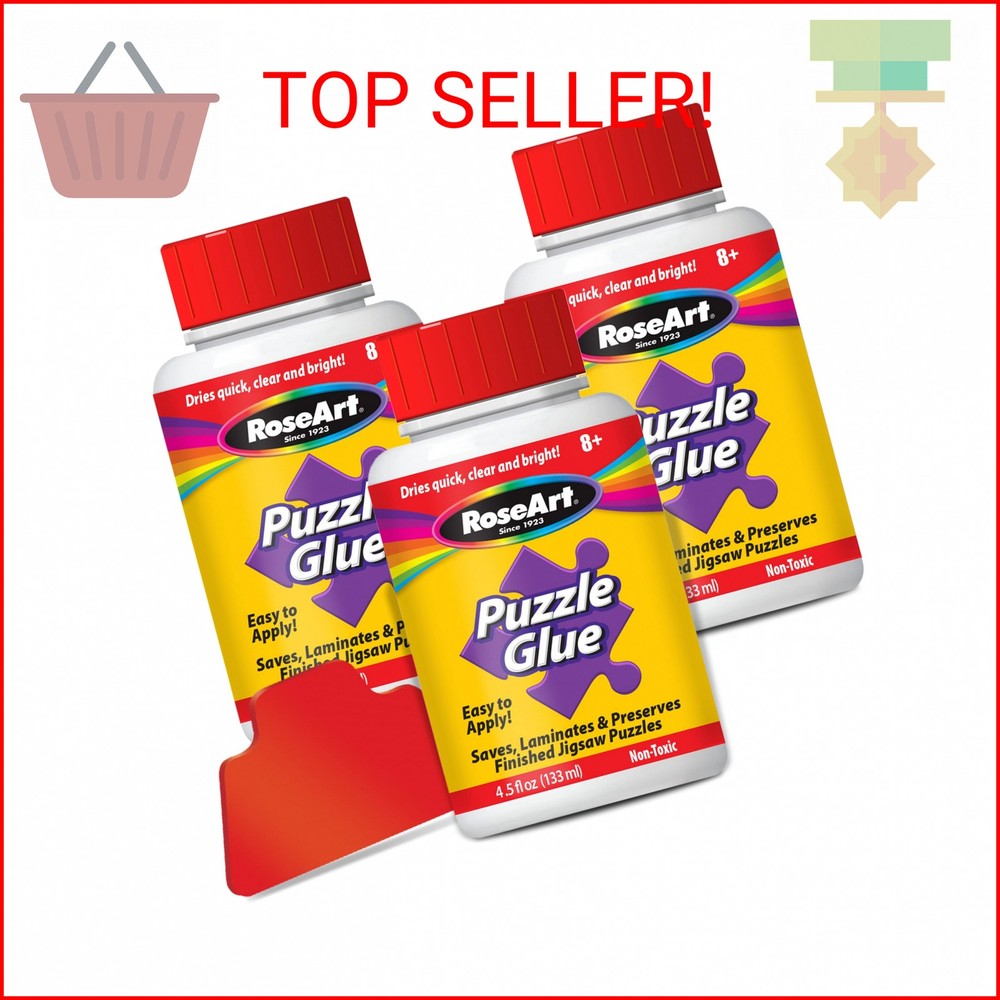 RoseArt - 4.5 oz. Jigsaw Puzzle Glue with Applicator 3-Pack