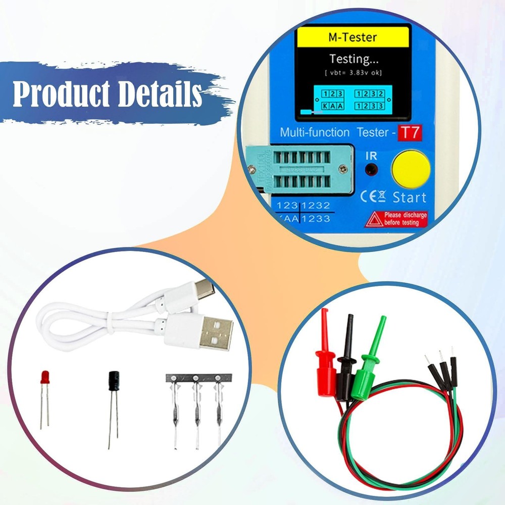 Meter Transistor Meter Full Color Display Transistor Meter for Diode Npn