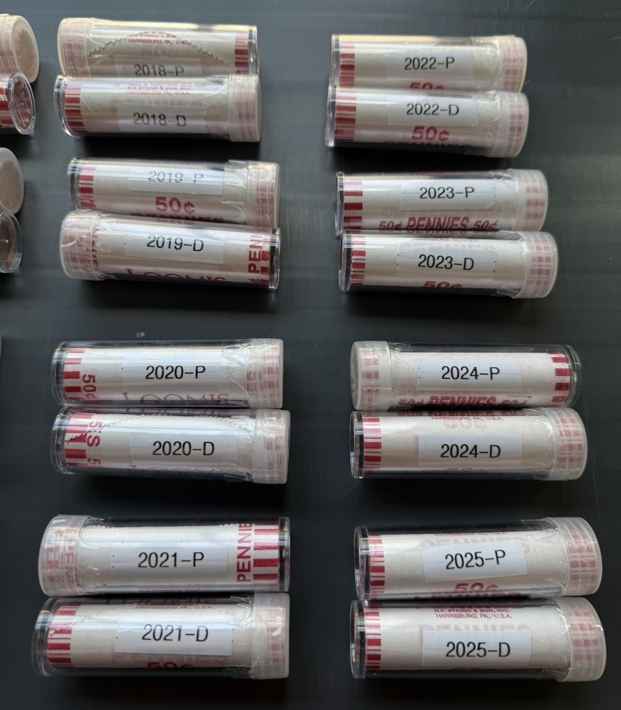 2010–2025 P & D Lincoln Shield Cent COMPLETE 15-Year Collection – 32 Rolls!