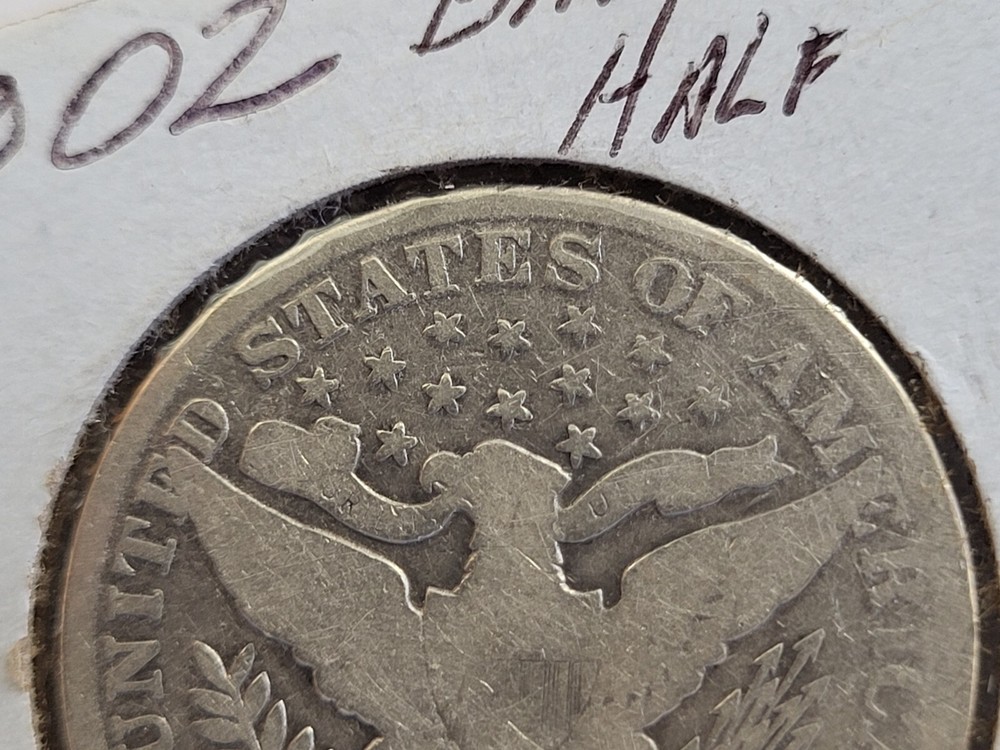 1902-P Barber Silver Half Dollar - Circulated - Good