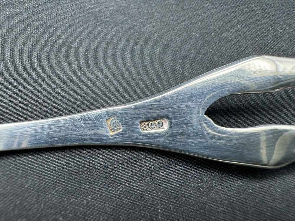 Vintage 800 Silver Rose Handle Spoon and Fork, 27 grams