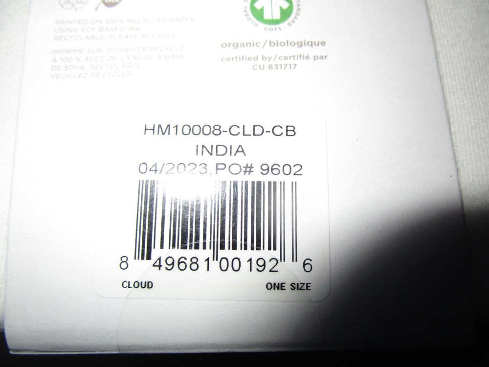 Burts Bees Baby Solid Fitted Crib Sheet Organic Cotton Cloud Crib Sheet New