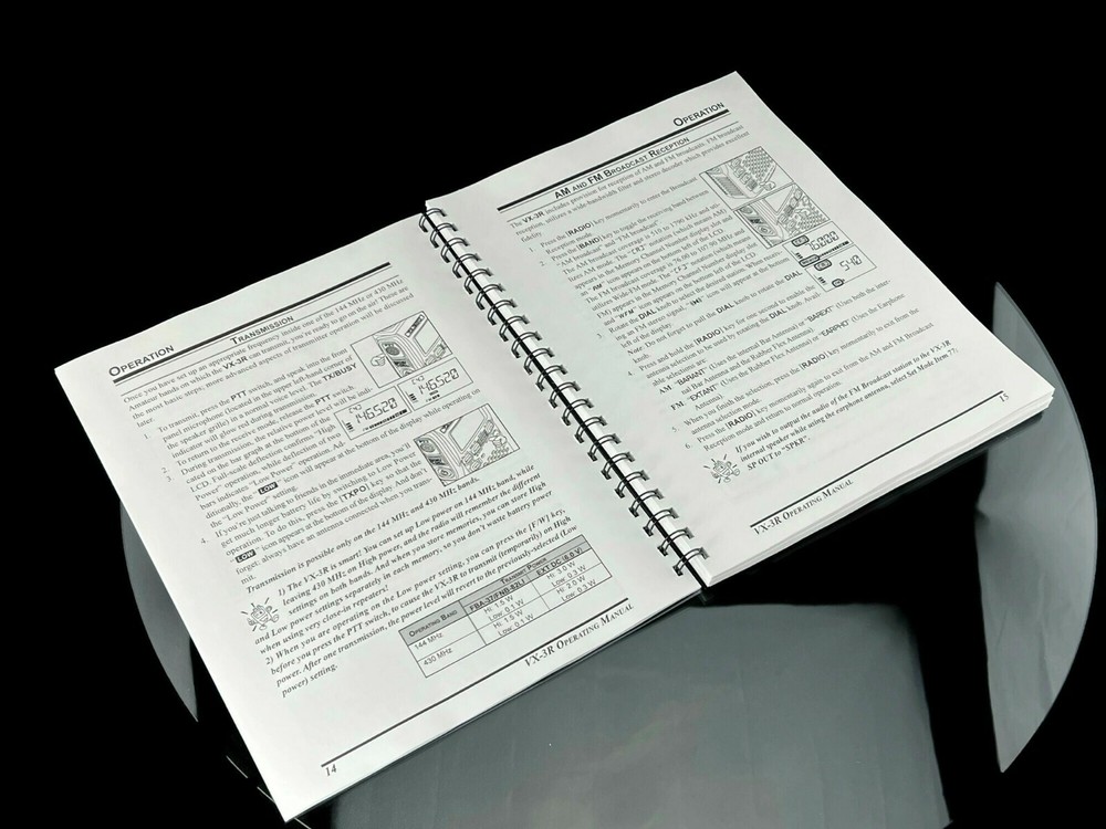 Yaesu VX-3R Instruction Manual Operating Guide Coil Bound