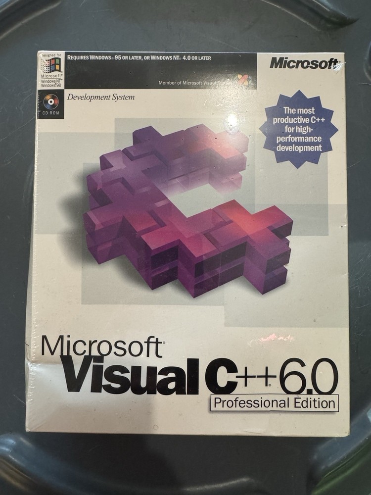 Microsoft Visual C++ 6.0 Professional Edition CD-ROM Retail for Windows 95/98/NT