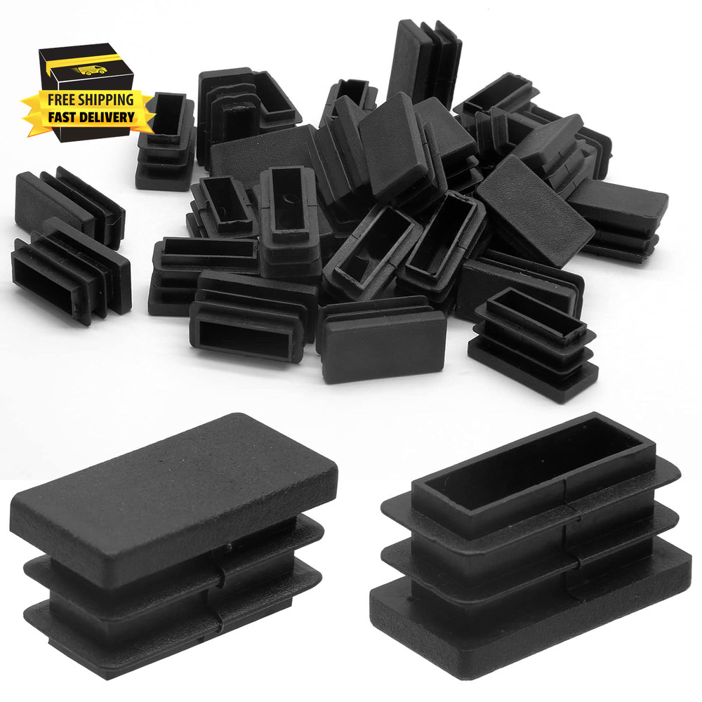 Rectangular Tubing End Caps, Plastic Plug Insert, Black End Cap for Tube Hole In