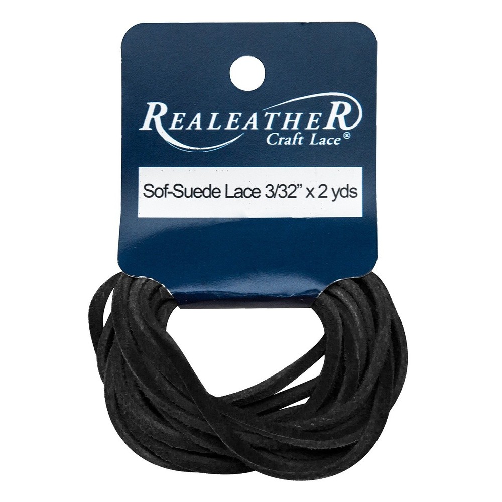 Realeather(R) Crafts Sof-Suede Lace 3/32"X2yd-Black