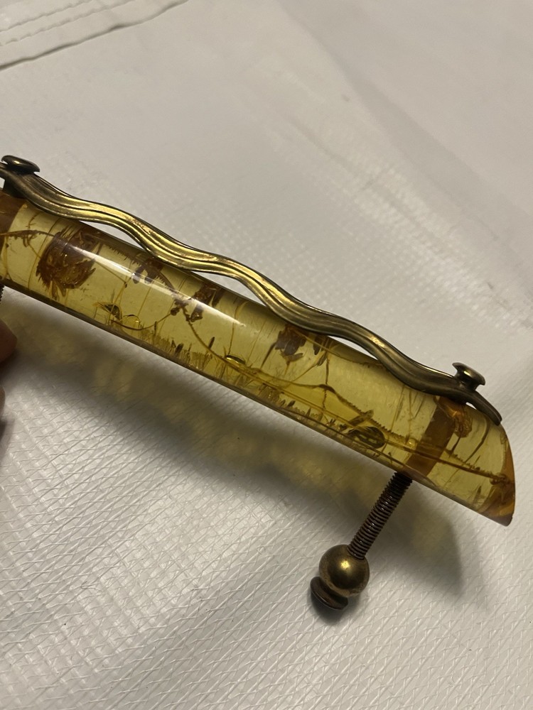 Vintage Amber Lucite Plastic Cabinet Drawer Pull Handle Hardware Art Deco