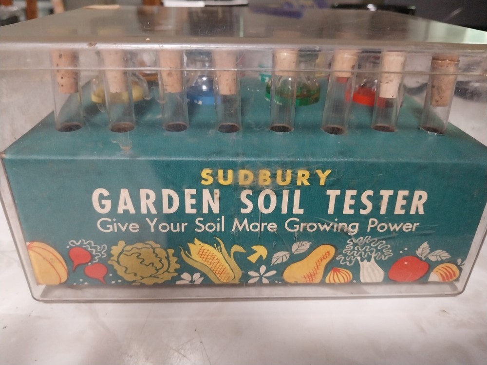 Antique Sudbury Soil Testing Kit Clear Acrylic Box With Instructions