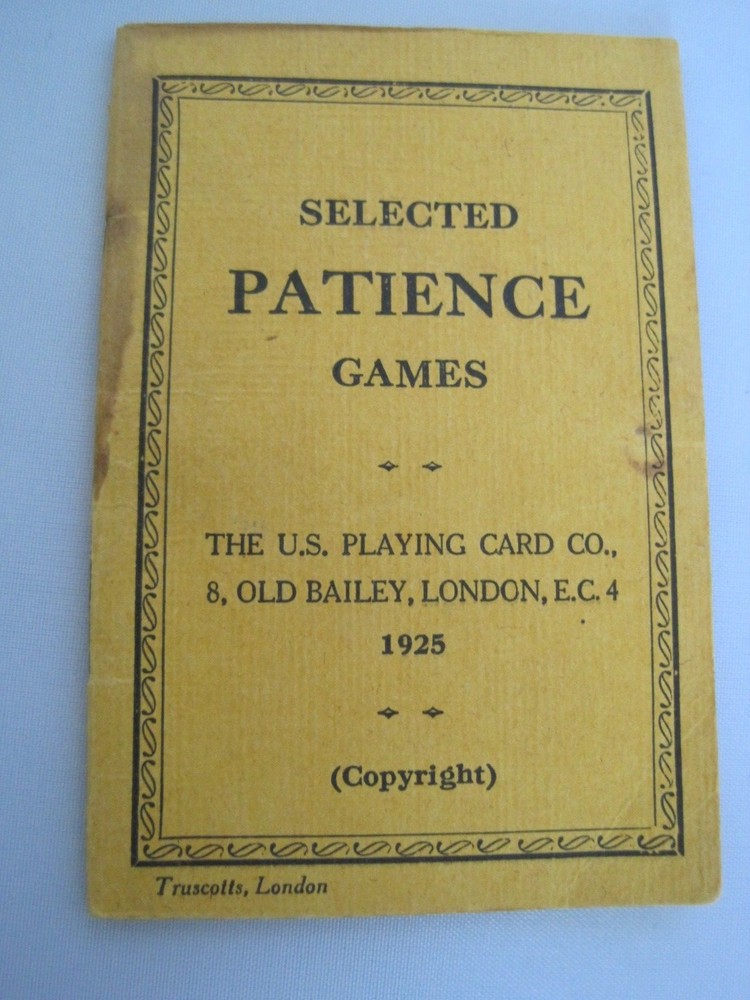 Patience Games Booklet 1925 4"x2.5"
