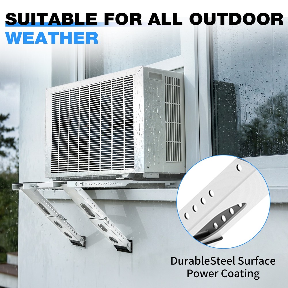 Window Air Conditioner Support Bracket, Universal AC Mount, No Drilling 220 lbs