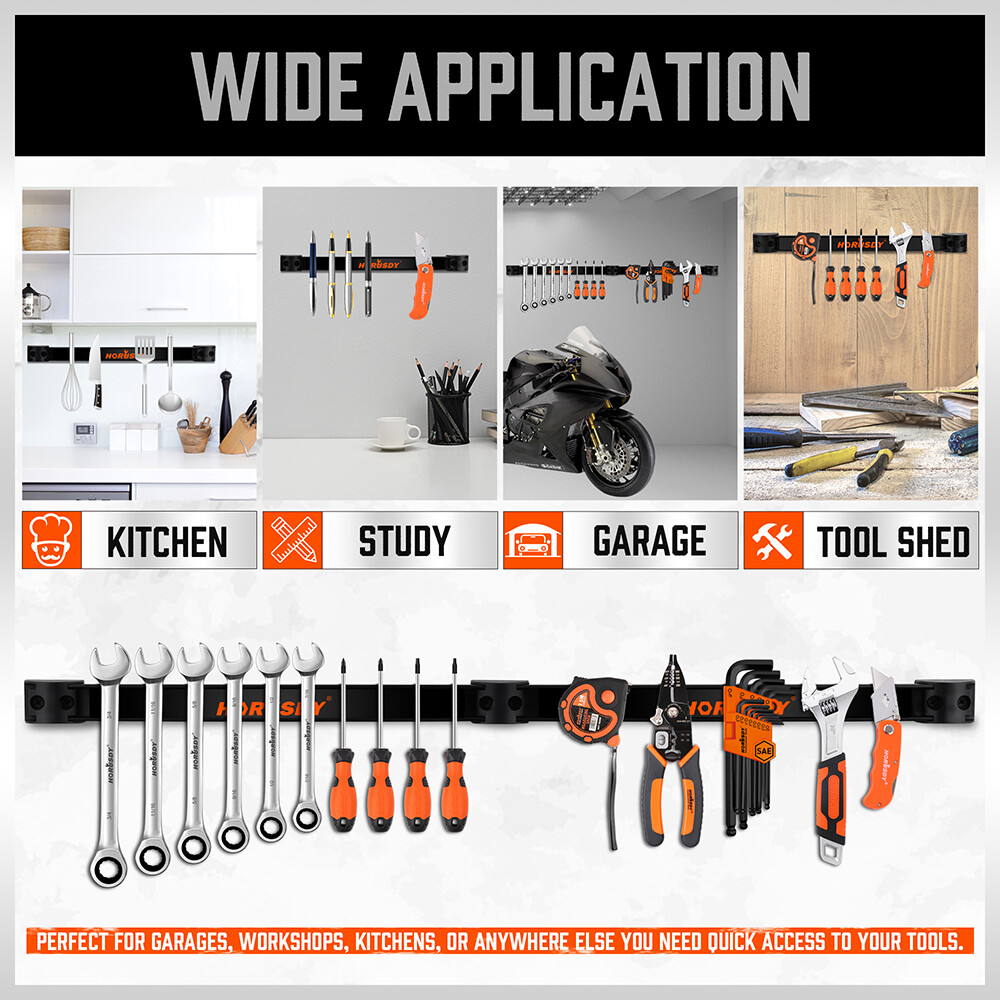 4PC 12" Super magnet Tool Holder Wrench screwdriver Organizer Storage Adjustable