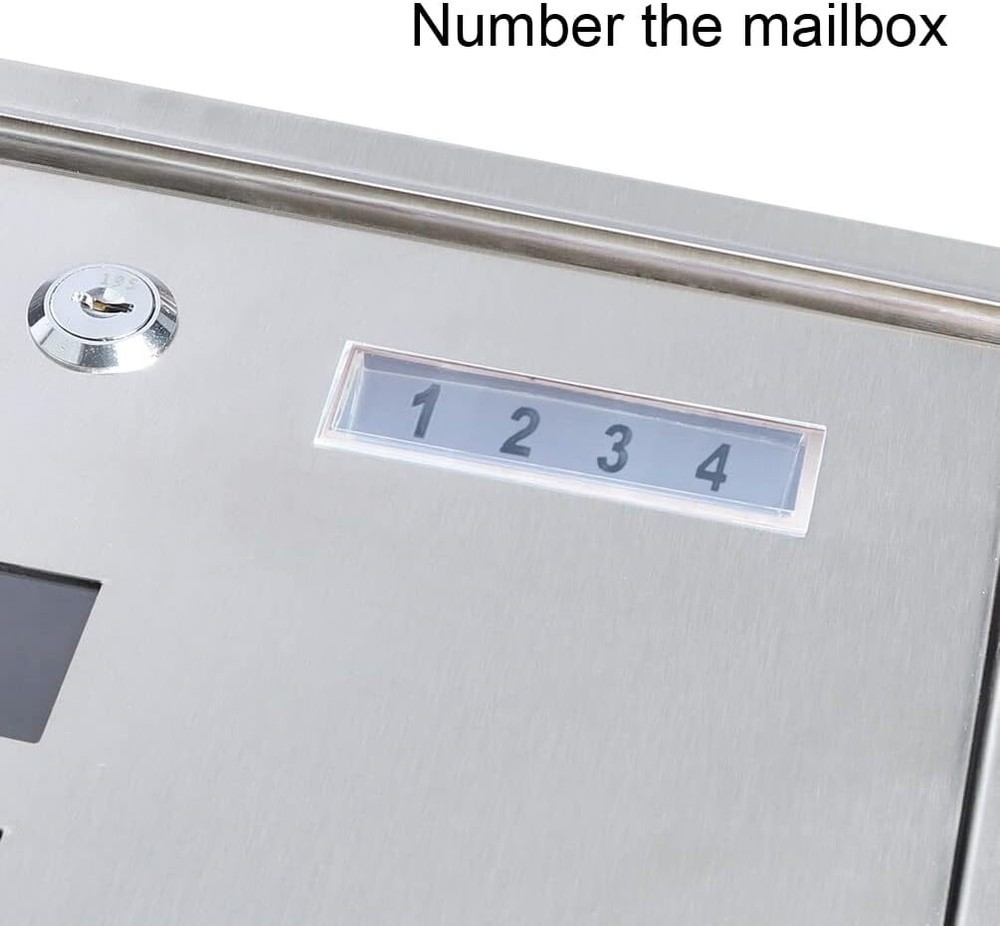 Stainless Steel Mailboxes with Sturdy Key Lock, Wall Mounted Waterproof Mail Box