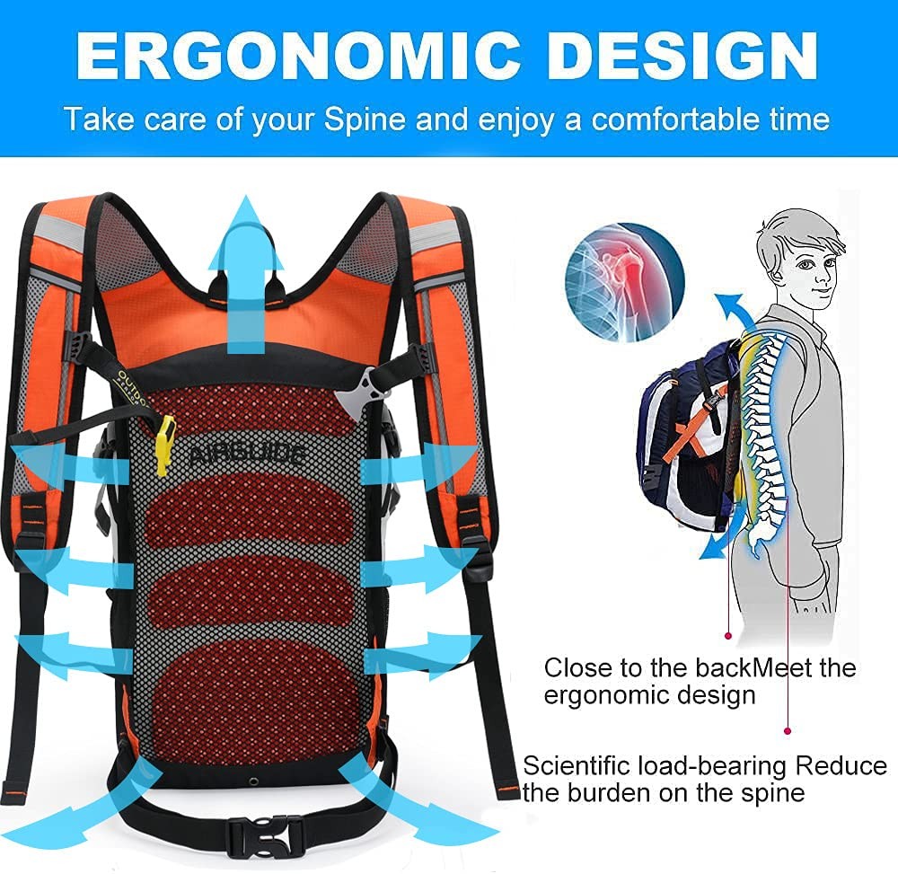 INOXTO Hydration Pack Backpack，18L Hydration Pack Lightweight Water Backpack ...
