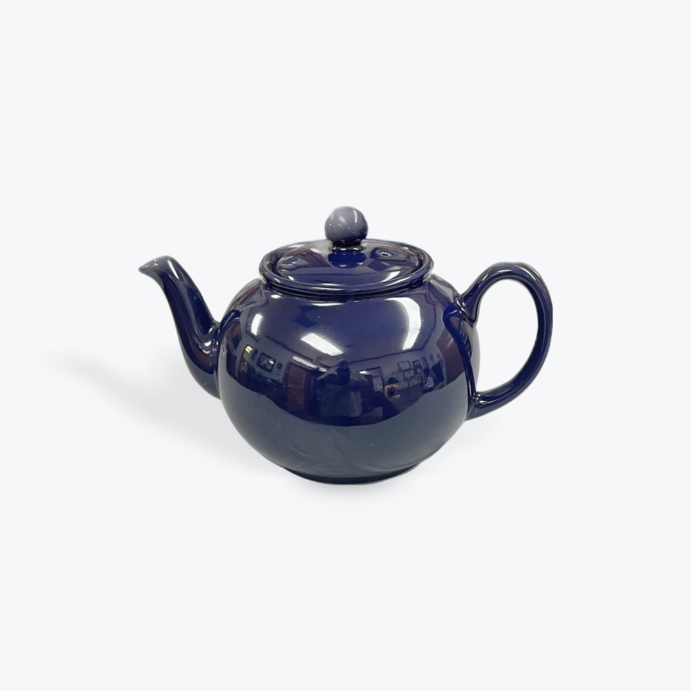 Cobalt Blue Vintage Small Ceramic Teapot With Lid