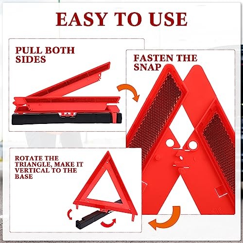 Pcs Warning Triangle Dot Approved Foldable Emergency Safety Triangles 18