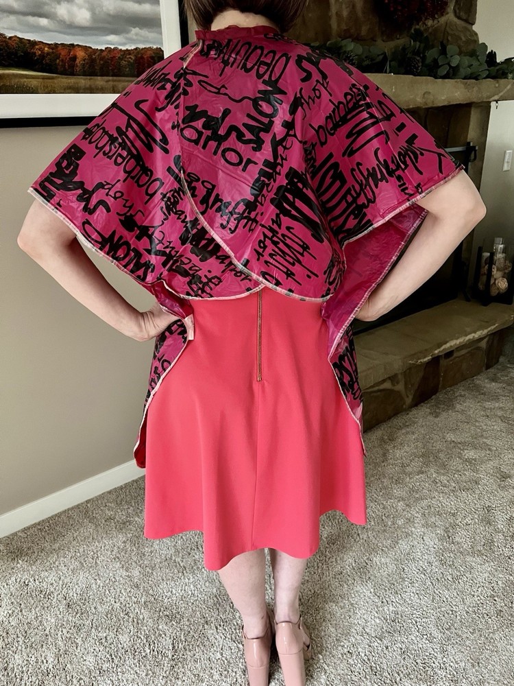 RARE 2000’s Andre Raspberry Graffiti Vinyl Shampoo Cape