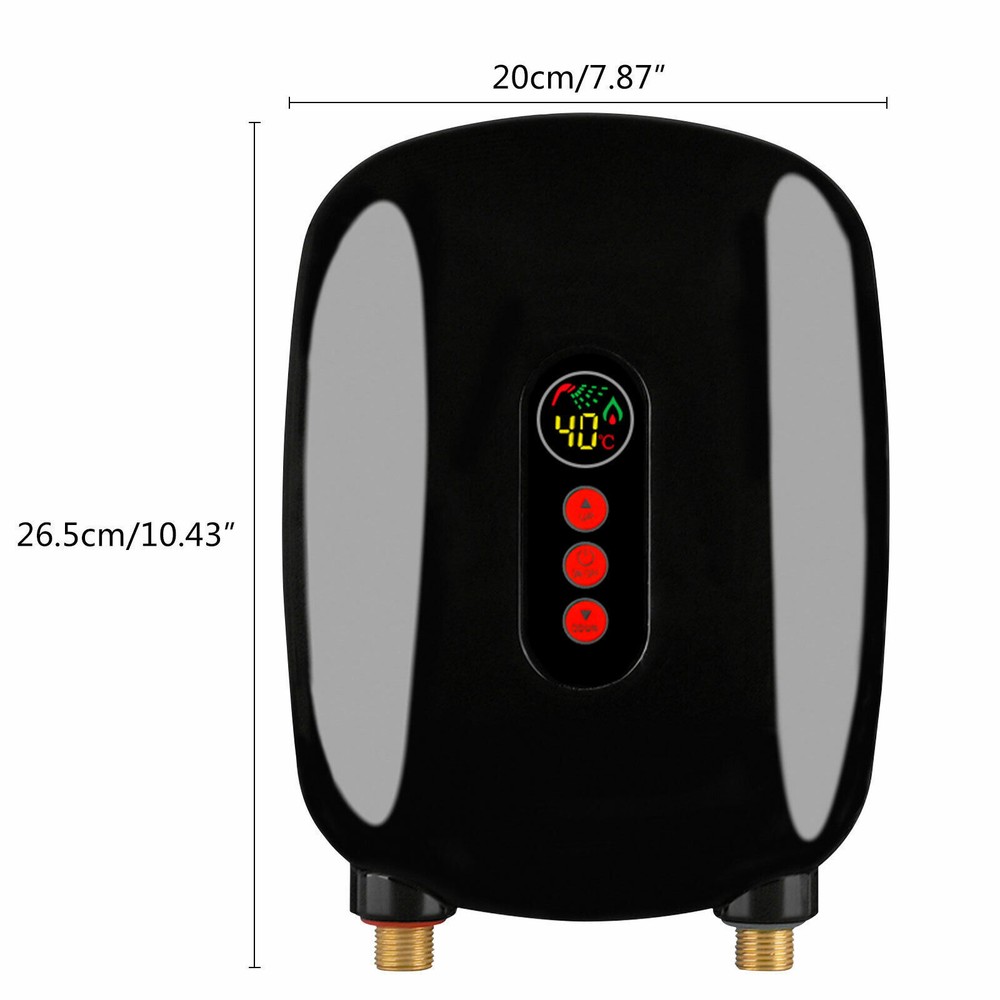 220V Electric Tankless Home Hot Water Heater Whole House Instant Heating 6500W