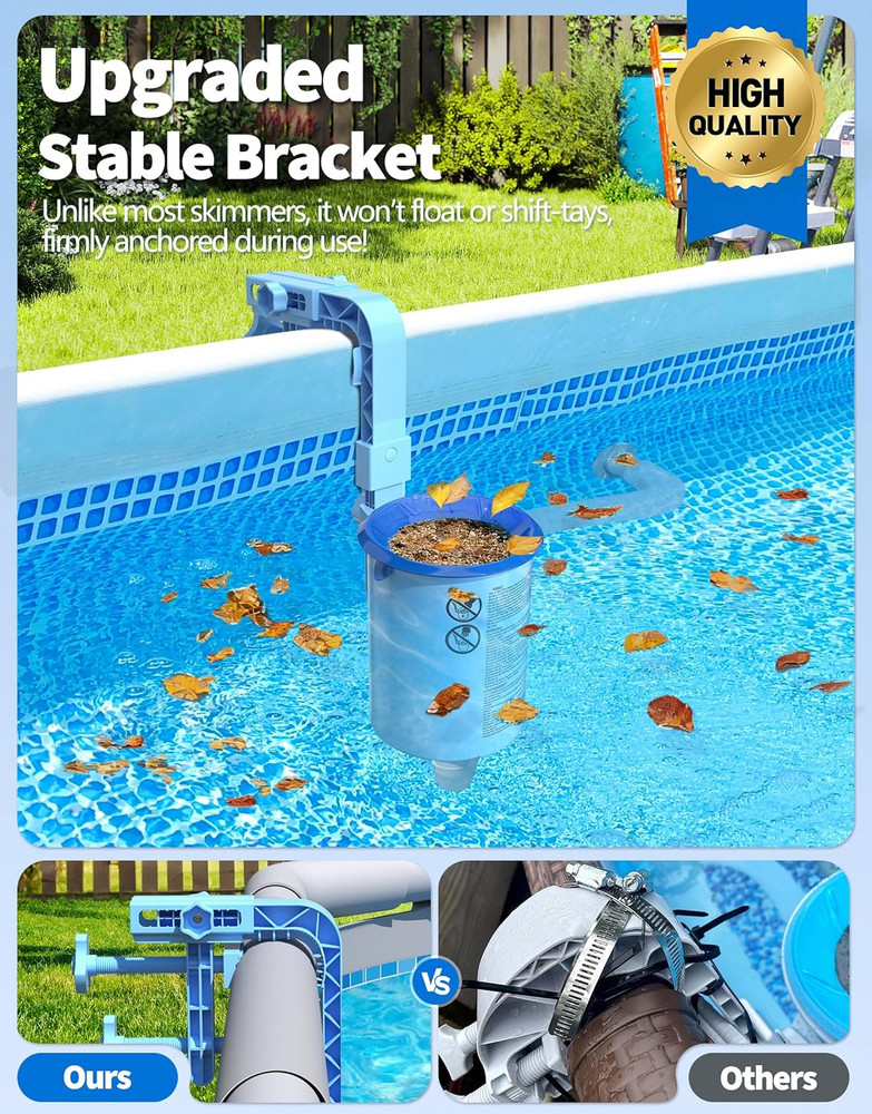 2026 above Ground Pool Surface Skimmer Come with 3 Filter Socks, Enhanced Struct