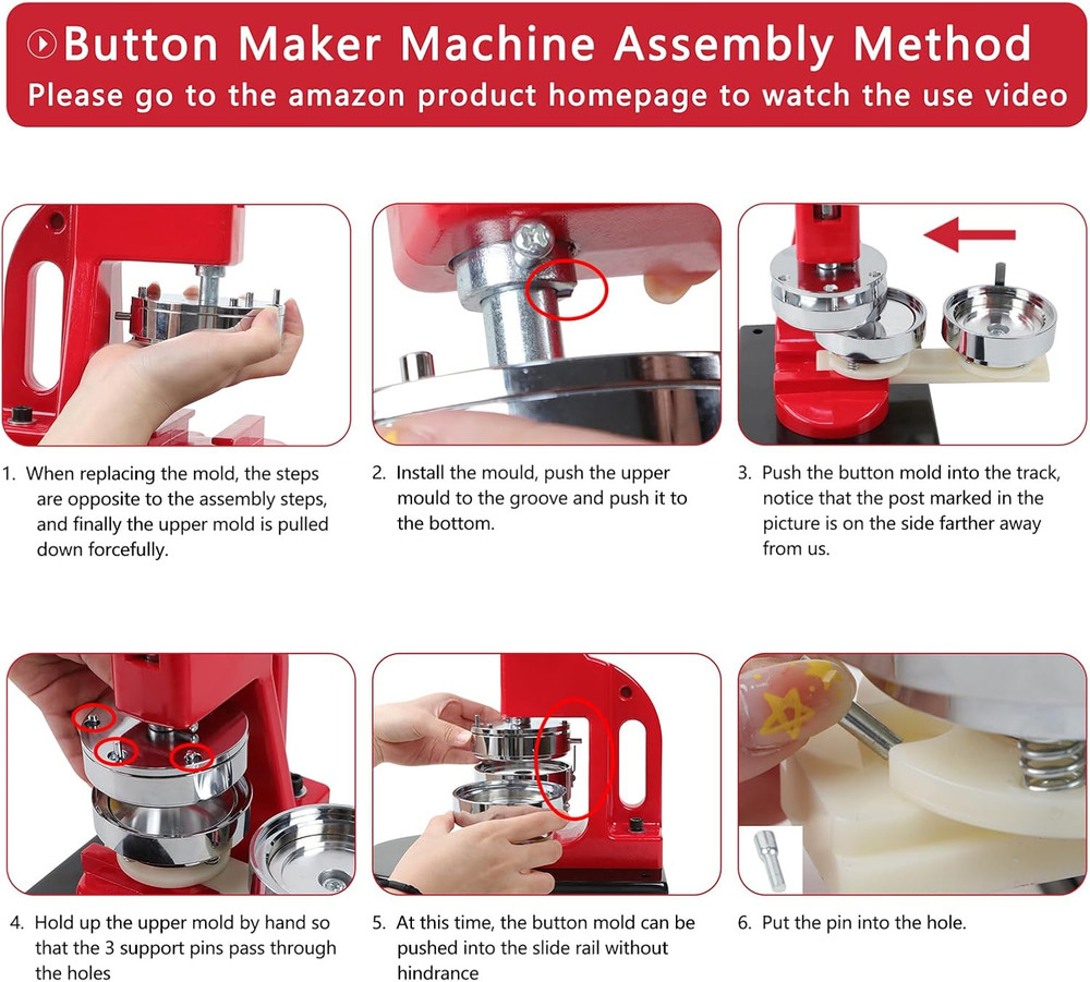 Button Maker Mold 32Mm/1.25 Inch, Replaceable Metal Mold for Button Maker Machin