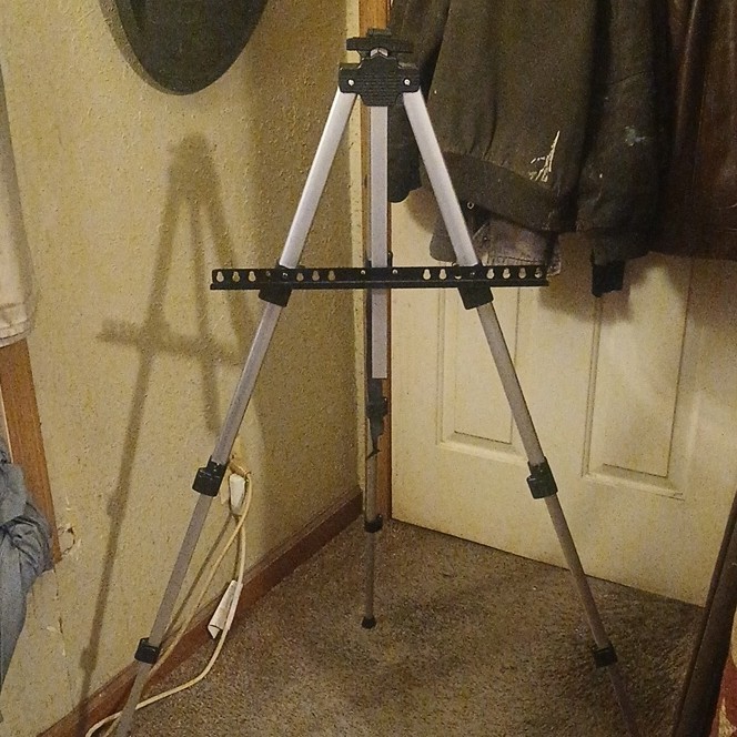 Aluminum Folding Adjustable Display Easel Tripod for Artists Silver Black