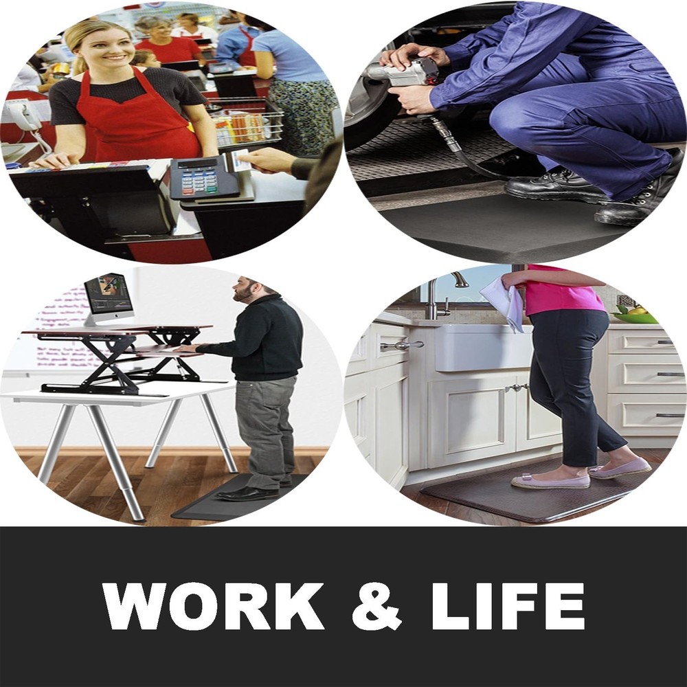 1" Extra Thick Anti Fatigue Floor Mat,Kitchen Mat, Standing Desk Mat – Com