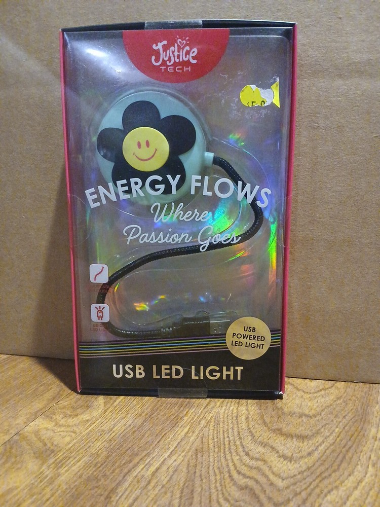 JUSTICE TECH Desktop USB Light Adjustable, Flexible & Bright - SUNFLOWER - NIB