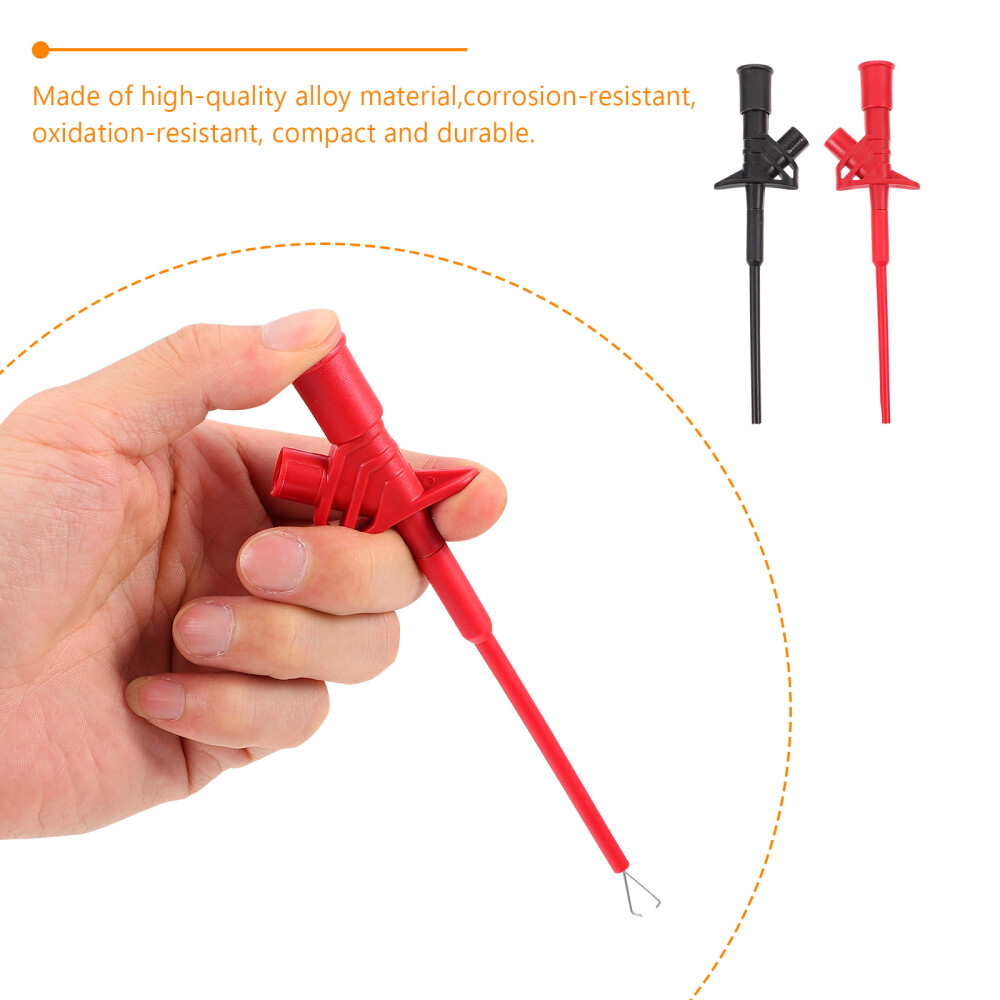 2 Pcs Test Clip Hook High Voltage Insulation Tools Insulated Wire