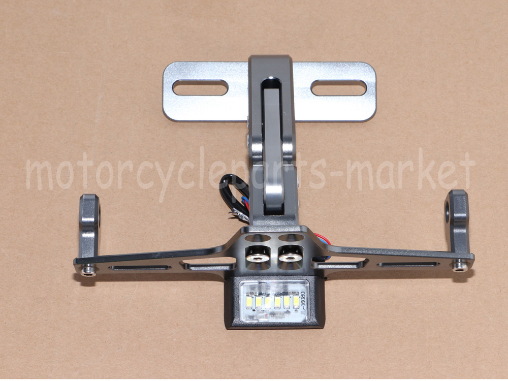 CNC Adjustable Folding License Plate Holder Tail Light Bracket Mount For Yamaha