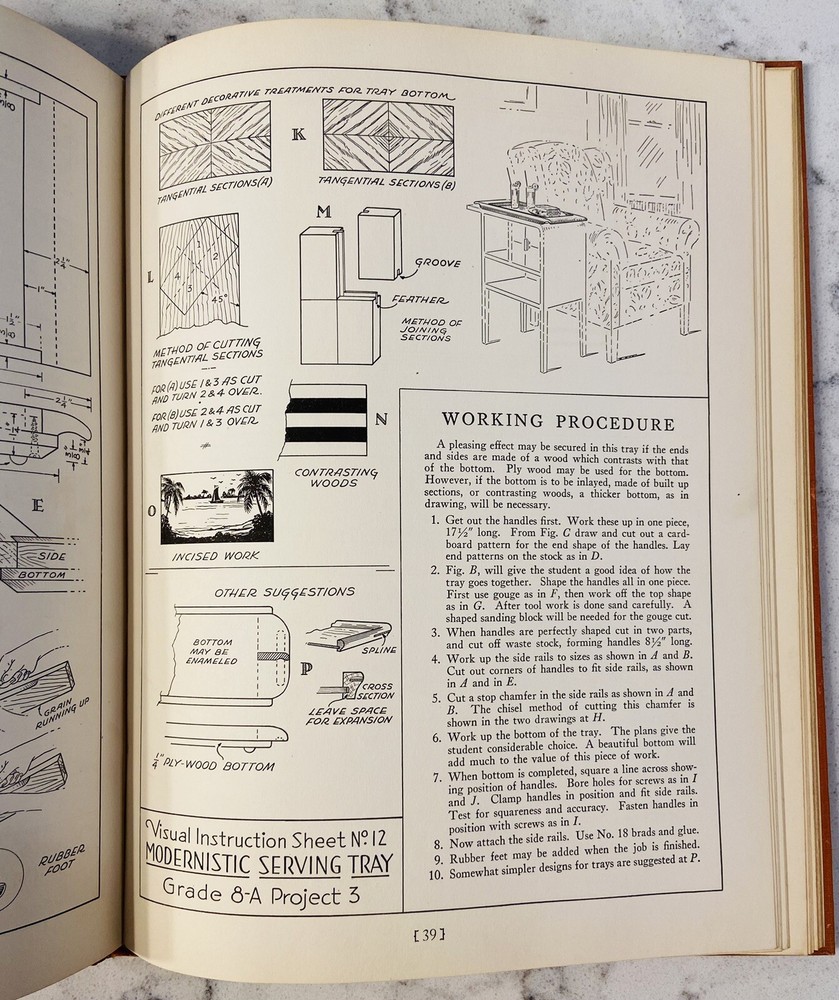 1938 WOODWORKING THROUGH VISUAL INSTRUCTION BY J.I. SOWERS