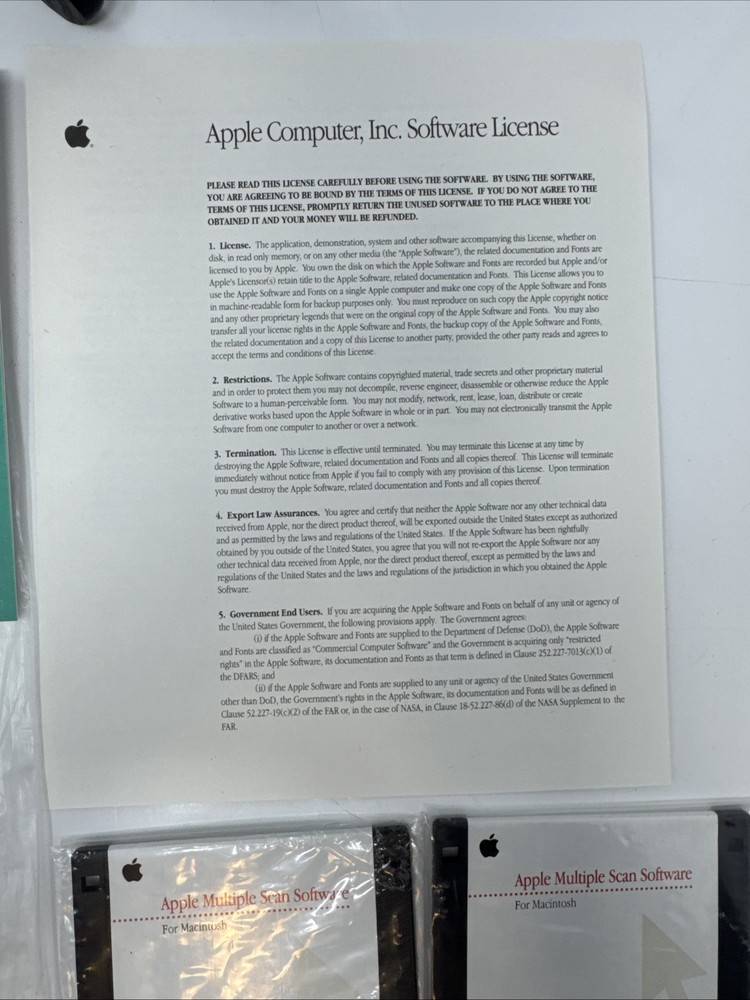 Apple Multiple Scan 1705 Display User Manual With Sealed Floppy Software